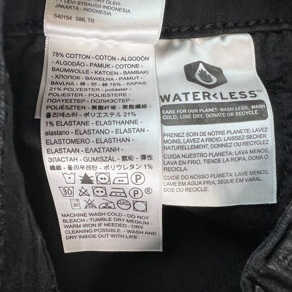 Levis 711 Black Skinny Jeans Womens Size 26x30 Pants Stretch Jegging Inseam 28" - Picture 9 of 9